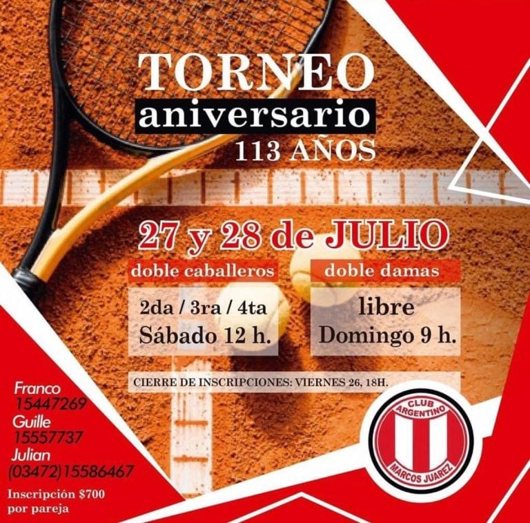 Torneo de tenis dobles.