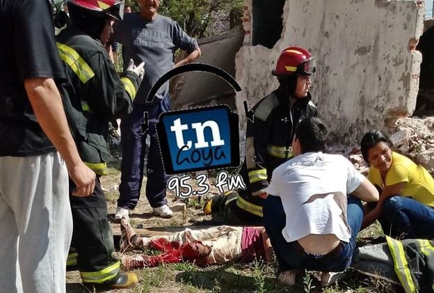 Un niño de 12 años sufrió la amputación de una pierna tras caerle una pared de ladrillos encima. (Foto: TN Goya)