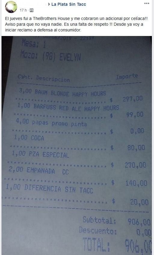 Ticket que muestra cuánto le cobraron de más (Créditos: 0221).