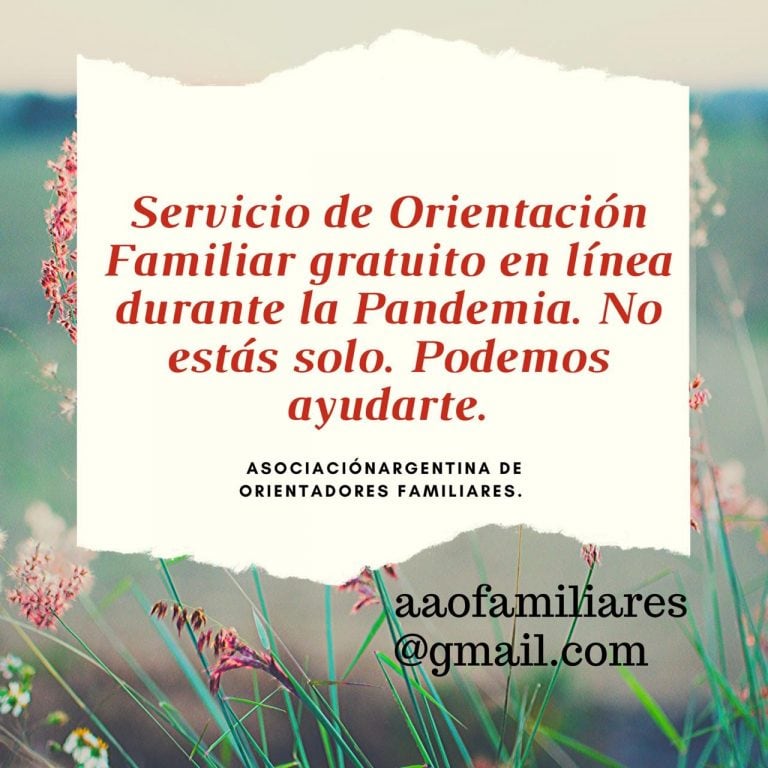 Servicio de Orientación Familiar en pandemia.