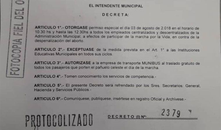 Resolución de permiso municipal