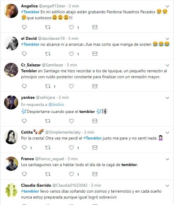 Tras el temblor, la gente se expresó en Twitter.