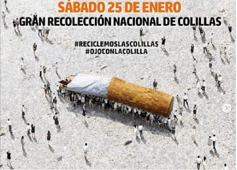 Recolección de colillas.