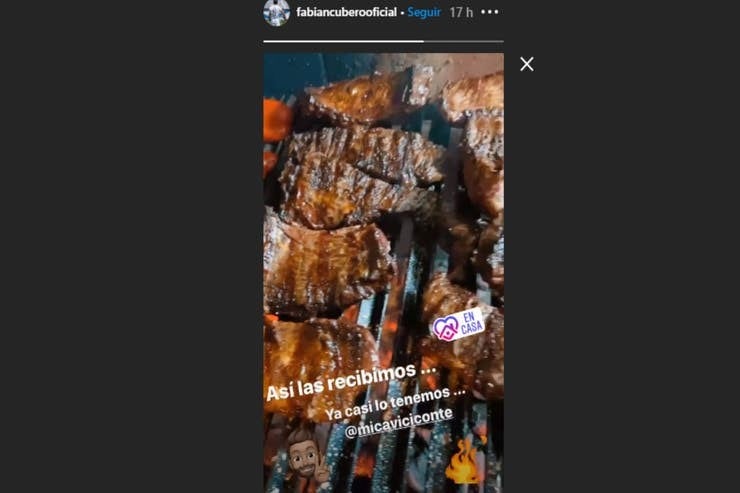 La provocación de Fabián Cubero: recibió a sus hijas con un asado (Instagram).