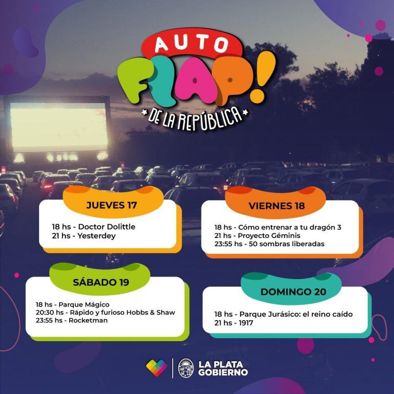 Para disfrutar del autocine es necesario adquirir previamente las entradas (Municipalidad de La Plata)