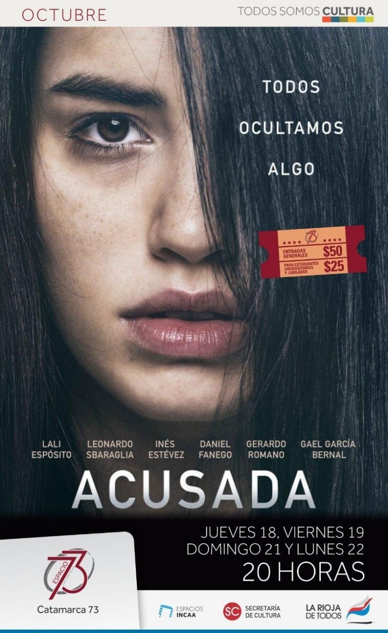 En la función de las 20 horas el estreno de la semana es “Acusada”