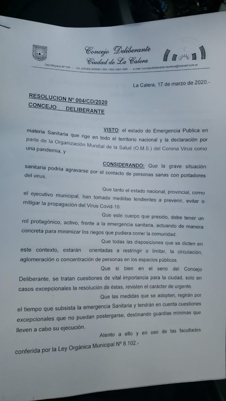 Resolución del Concejo 1