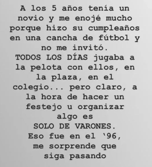 En una historia de Instagram, Malena Sánchez compartió con sus seguidores una anécdota de su niñez que la marcó para siempre.