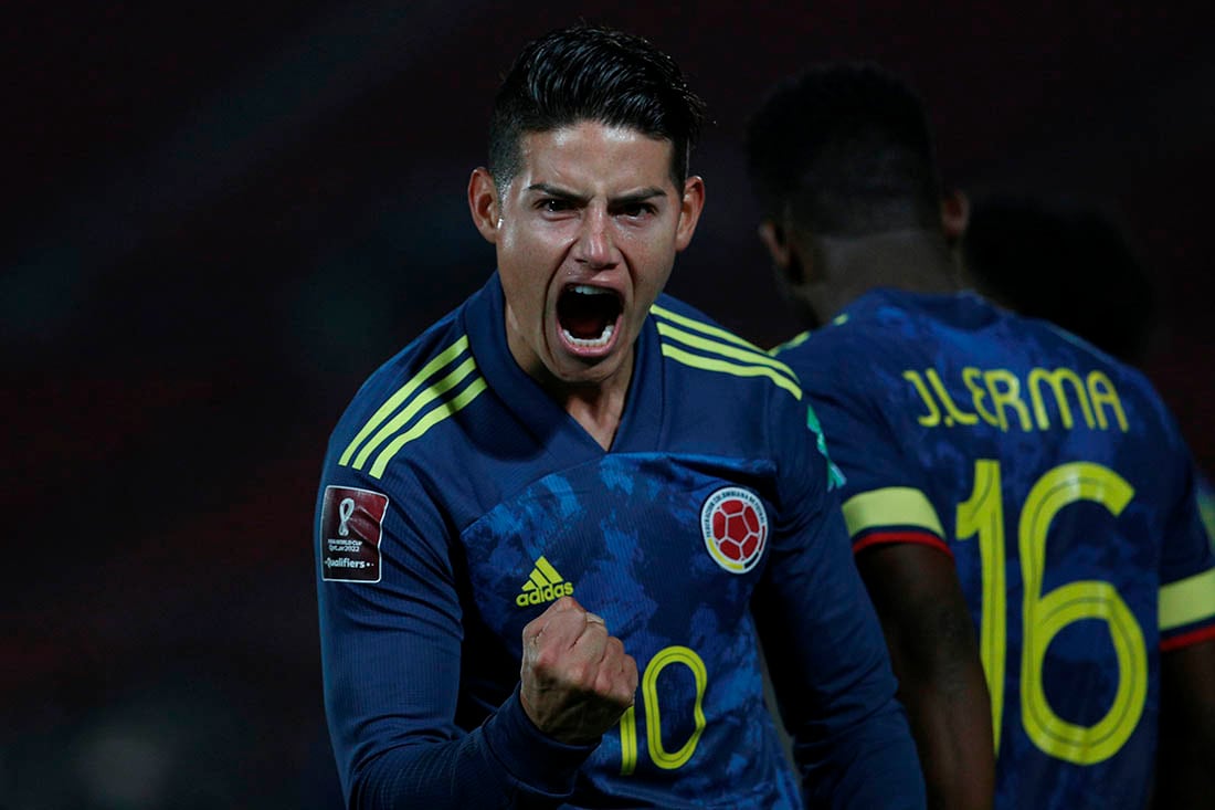 James Rodríguez, figura de la selección de Colombia.