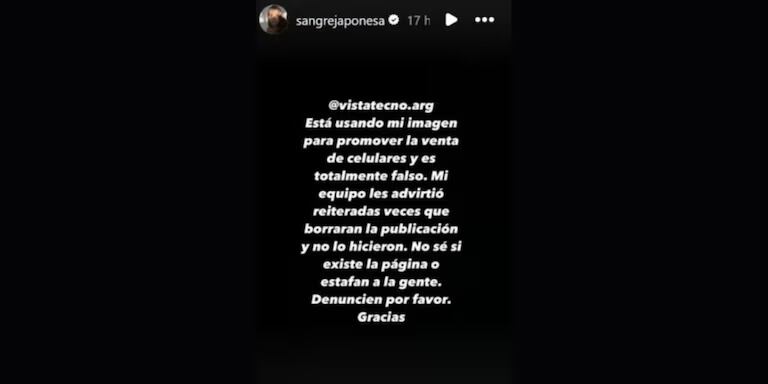 El enojo de la China Suárez en Instagram por una marca que usa su nombre