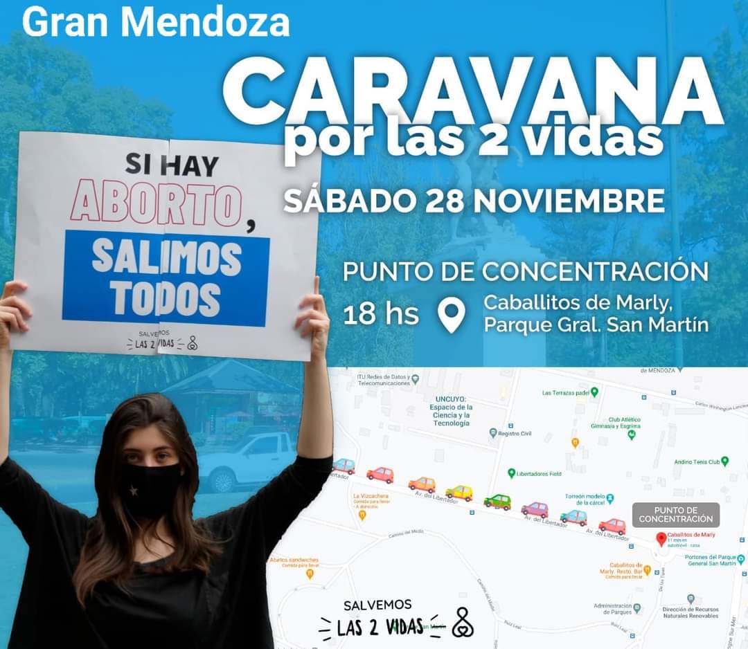 Este sábado 28 se realizará una caravana provida  contra el aborto.