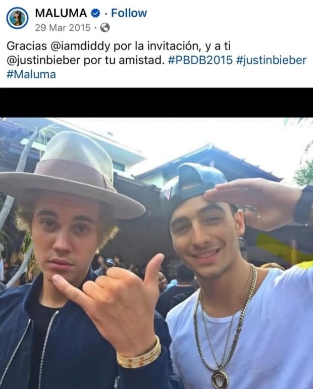 Filtraron una foto de Maluma con Justin Bieber en una fiesta de Sean “Diddy” Combs y revivió el escándalo