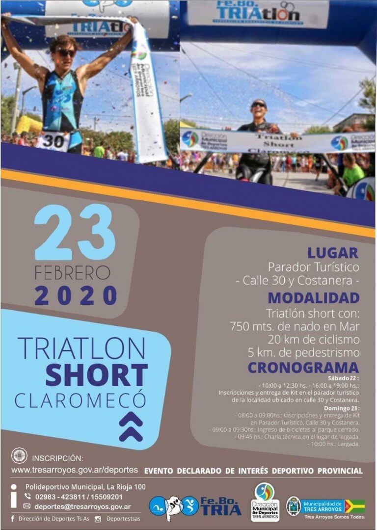 Triatlón Short Claromecó 2020