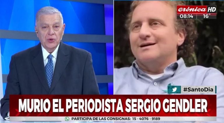 La emoción de Santo Biasatti al anunciar la muerte de su amigo Sergio Gendler