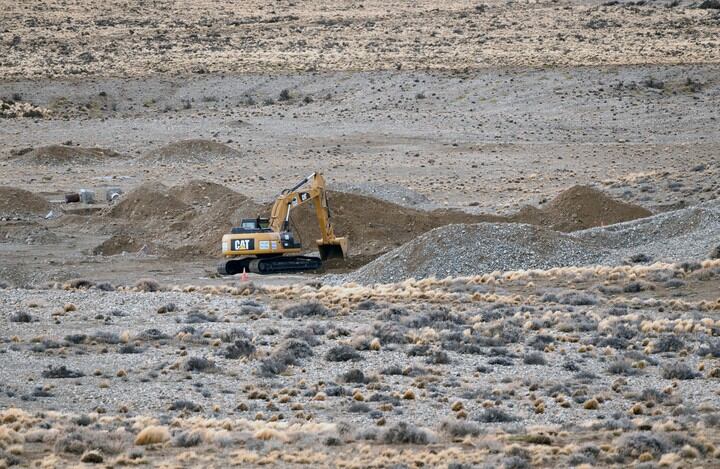 Este lunes continúan las excavaciones en las propiedades que Lázaro Báez tenía en Santa Cruz. (Francisco Muñoz)