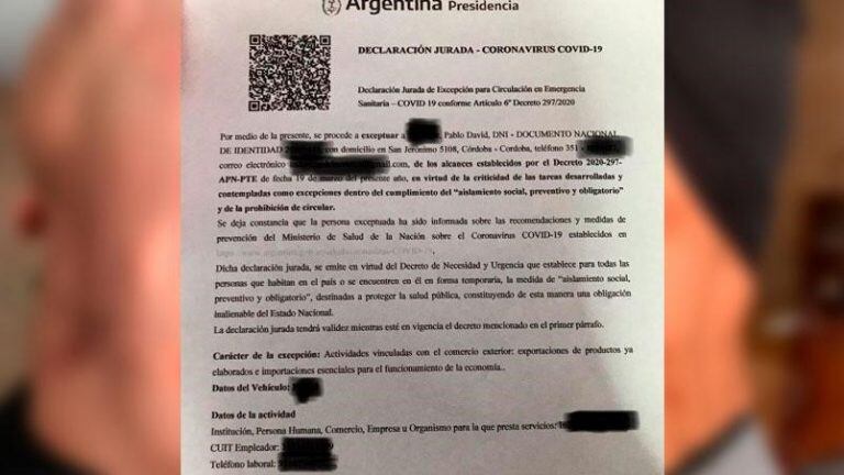 Declaración Jurada presentada por el hombre imputado. (Foto: gentileza ElDoce.tv).