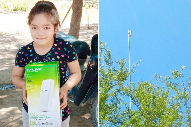 Estas antenas, se instalan junto a paneles solares que alimentan a la antena