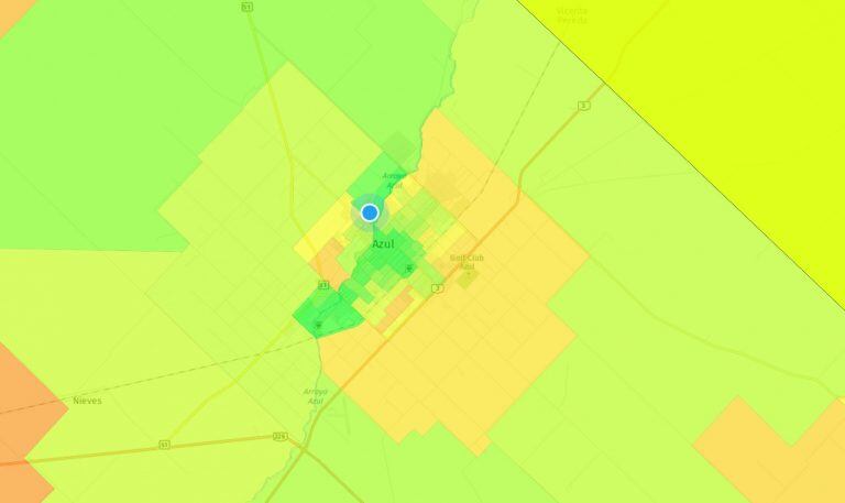 El mapa desarrollado por investigadores del Conicet.