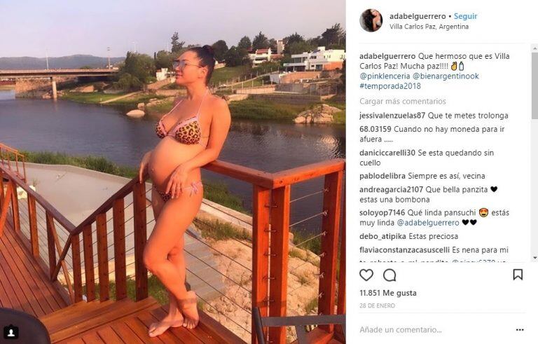 Adabel Guerrero y su pancita en Instagram (Foto: Instagram)