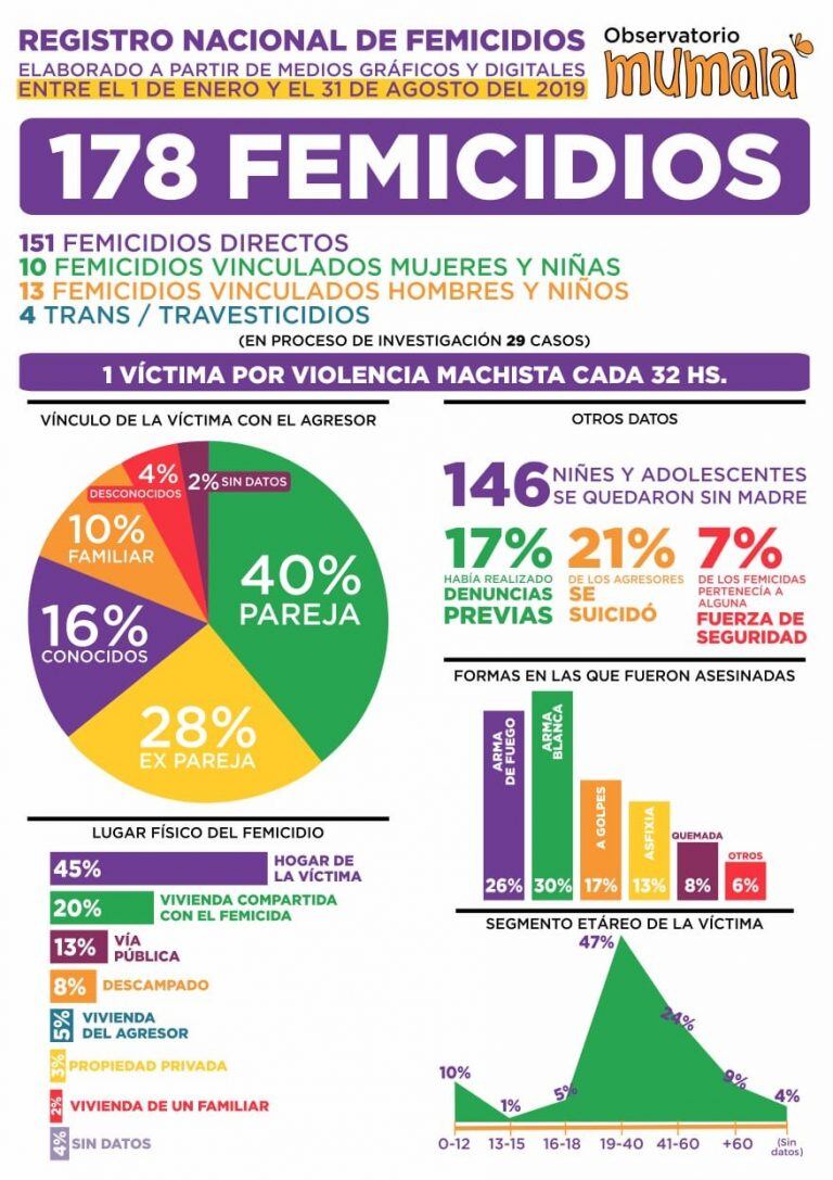 Femicidios registrados por MuMaLá.