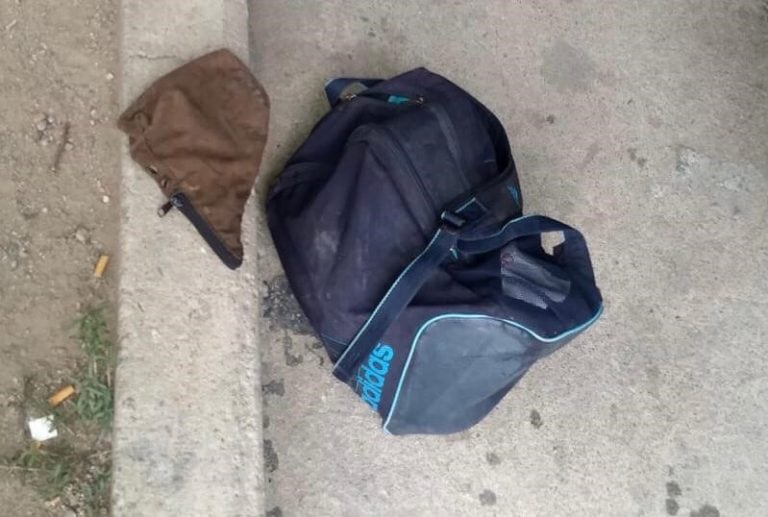 Mochila utilizada donde encontraron los elementos sustraídos en San Luis.