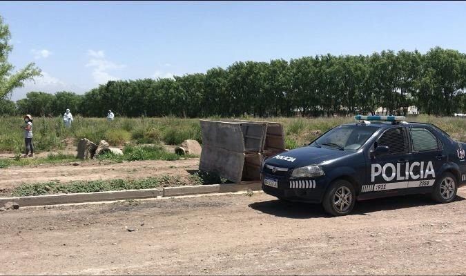 Lugar donde encontraron el cuerpo de un hombre fallecido en Tunuyán.