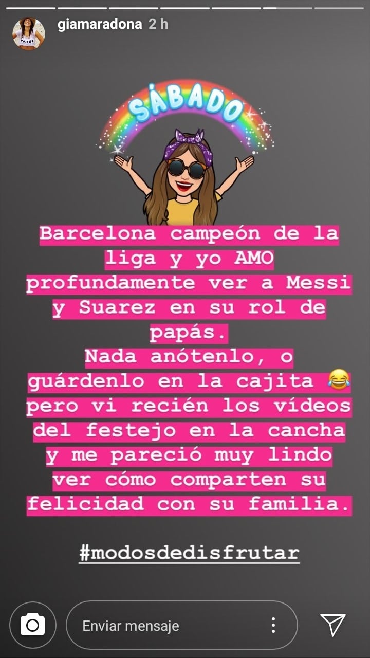 Las stories de Giannina Maradona