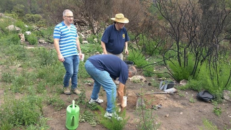 trabajo en conjunto entre personal municipal e integrantes del Rotary Club.