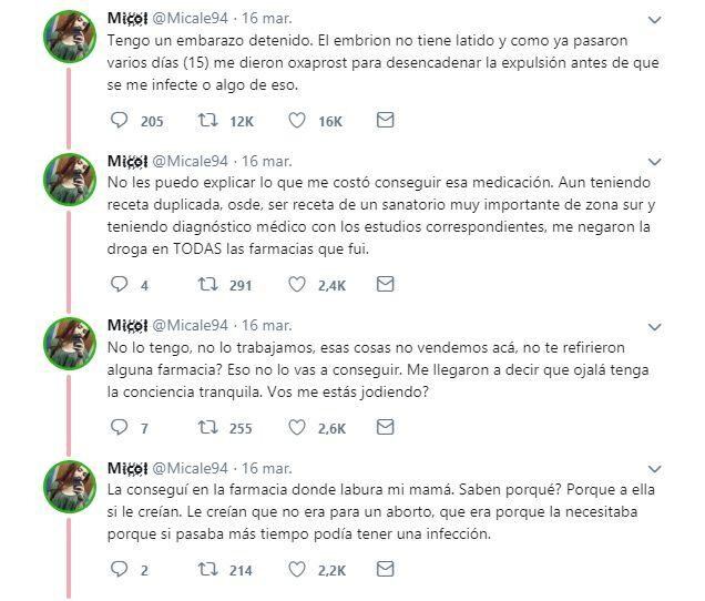 Una joven denunció que no le vendieron la droga que le habían recetado (Twitter 3)