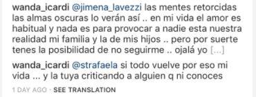 Wanda Nara se cruzó con sus seguidores en Instagram.