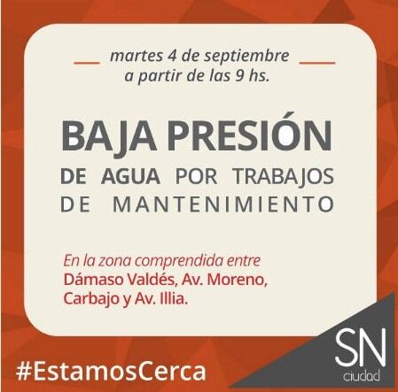 Restricción para calles  Dámaso Valdés, avenida Moreno, Carbajo e Illia.