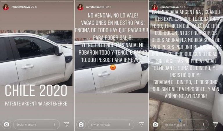 El descargo de Romina Terranova en Instagram.