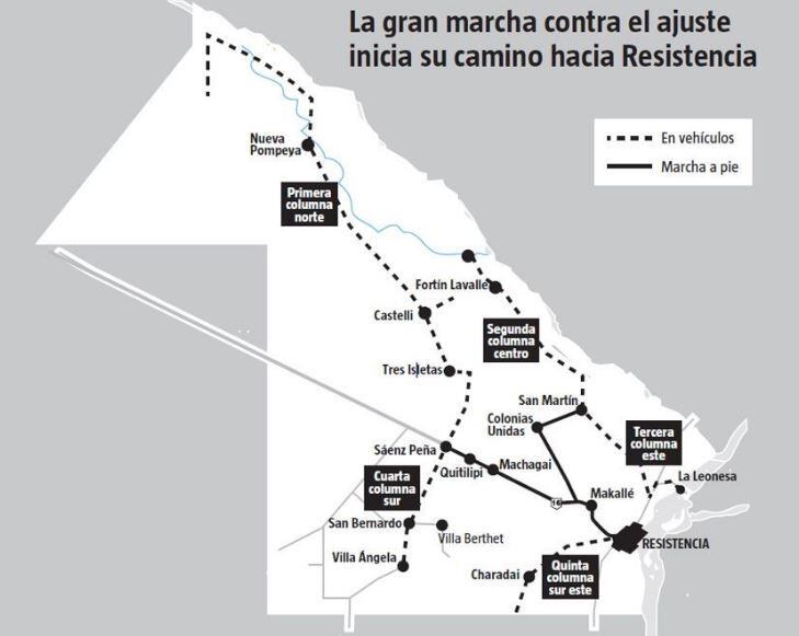 Imagen archivo. Gran Marcha Multisectorial hacia Resistencia. (Fuente: Diario Norte)