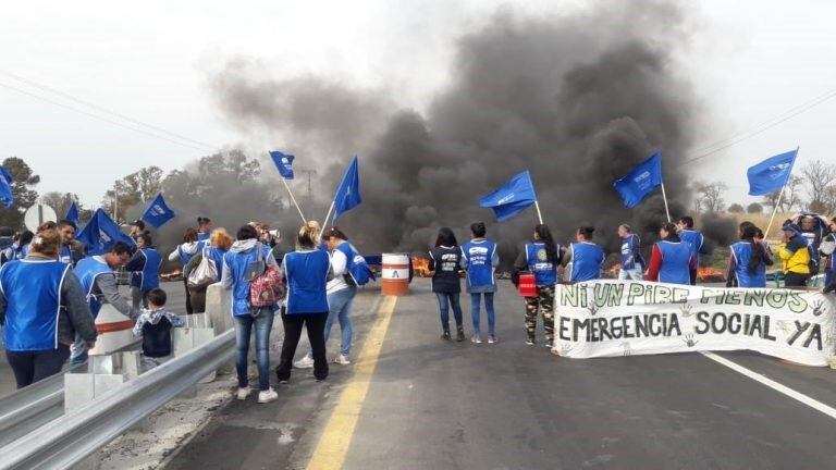 El corte en la Ruta 9 Norte