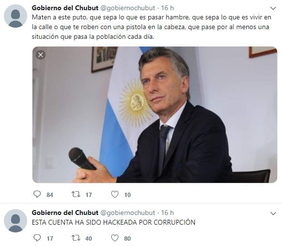 Publicaciones de la cuenta hackeada (Foto: Twitter).