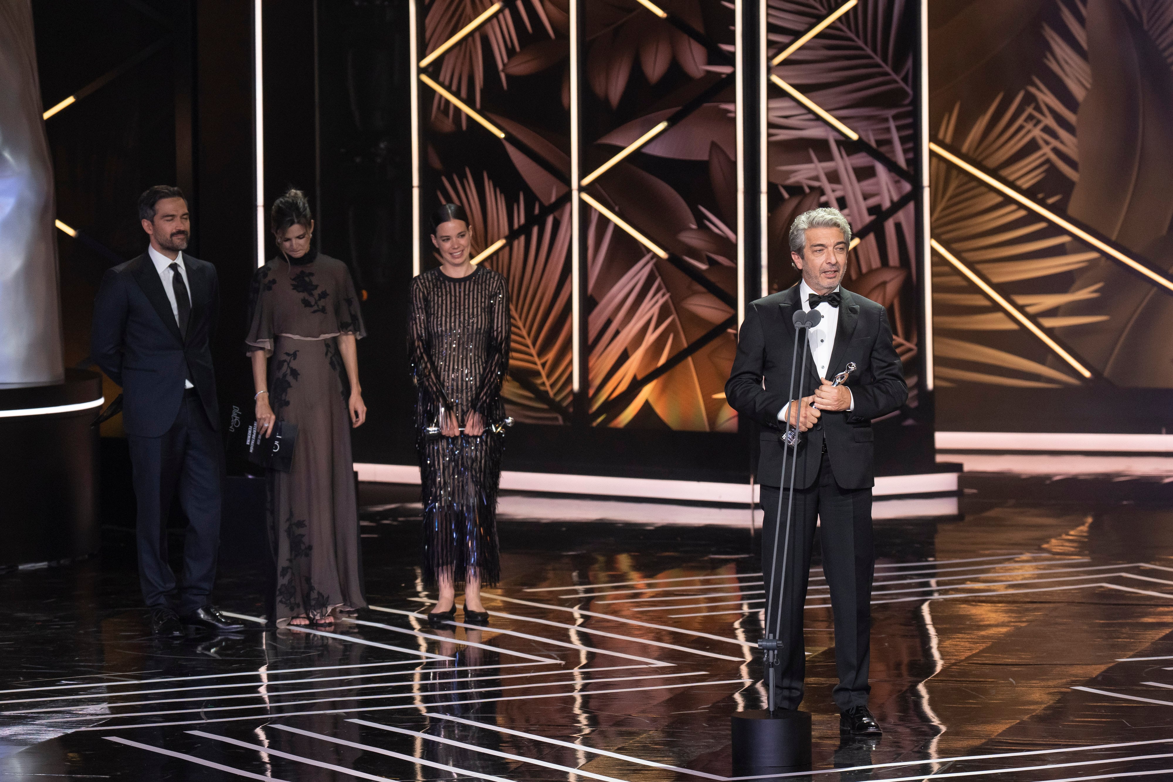 Ricardo Darín tras ganar el Premio Platino a la Mejor Interpretación Masculina.