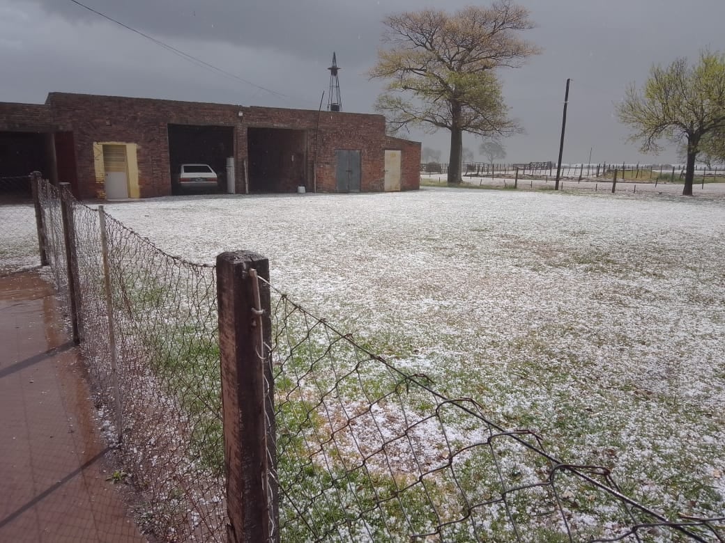 Cayó granizo en Ramona, cerca de Rafaela