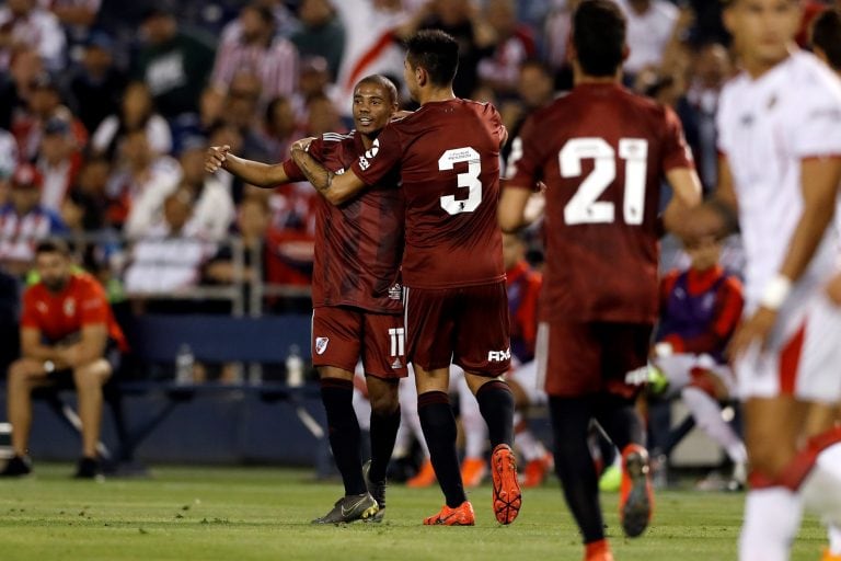 El uruguayo Nicolás De La Cruz fue una de las grandes figuras del partido. Foto: AP/Gregory Bull.