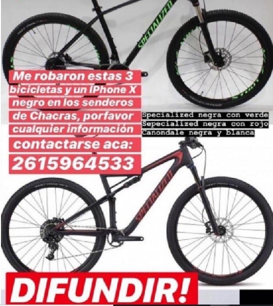 El robo de las bicicletas se viralizó en las redes sociales.