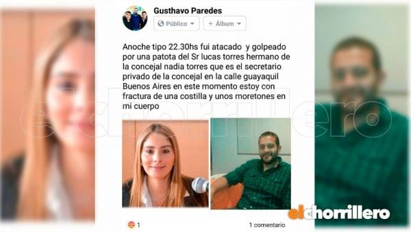 Publicación de Gustavo Paredes en su perfil de facebook