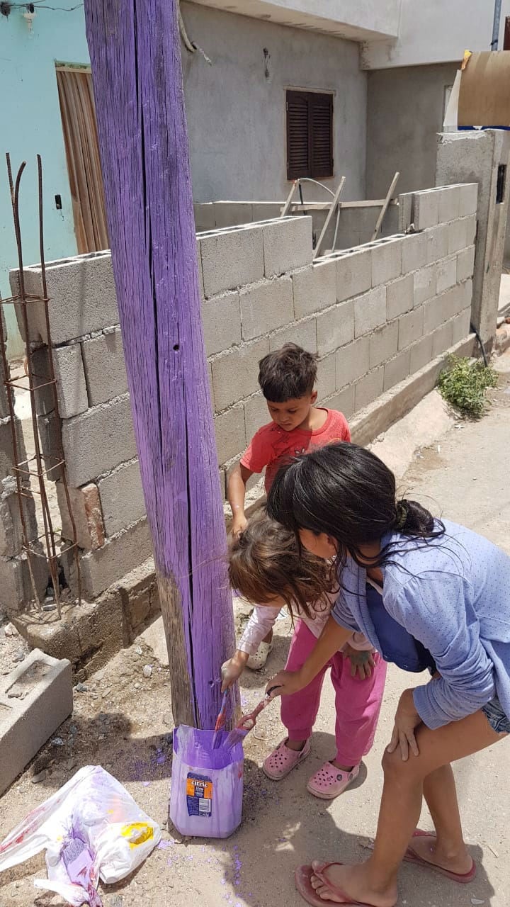 Avanzan los trabajos para que La Favela El Infierniello tenga su plaza de la Navidad.