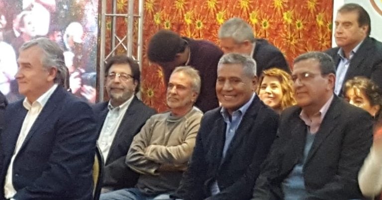 El diputado Santillán junto a demás candidatos de cambia Jujuy, en el acto de lanzamiento de la fórmula Morales - Haquim.