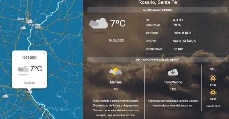 El clima estará nublado este domingo. (SMN)