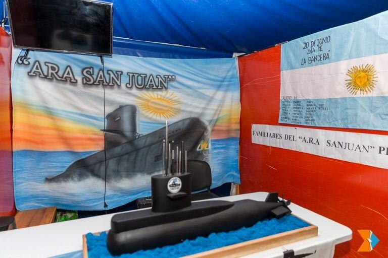 Stand de la Carpa de la Dignidad en Río Grande