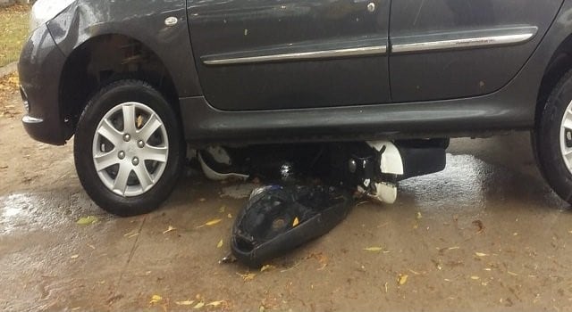 El choque ocurrió en la calle San Lorenzo de San Francisco. (Fotos Radiocanal.com)