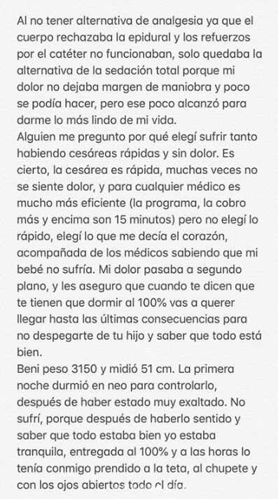 La carta que compartió Bonino a través de su Instagram (4).