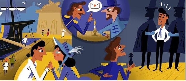 "El Conde Monteristo" en el homenajea ilustrado de Google (GOOGLE)