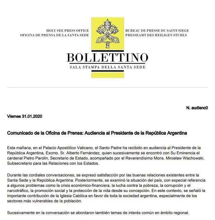 La información de Vatican News