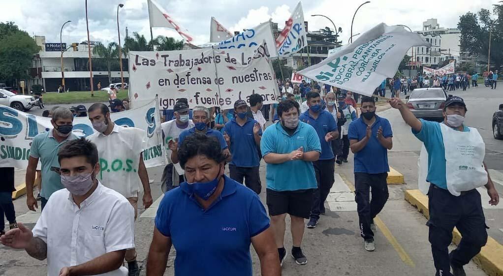 Marcha encabezada por Sipos en Carlos Paz. (Santiago Berioli)