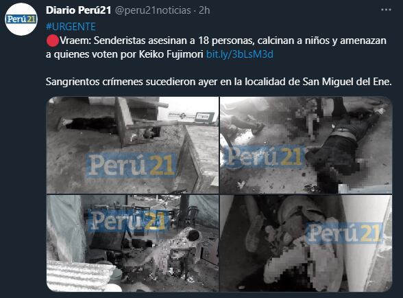 El grupo Sendero Luminoso mató a 18 personas a dos semanas de las elecciones